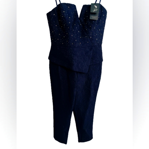 Adrianna Papell Pants - Adrianna Papell  Jumpsuit  Navy Blue Dress